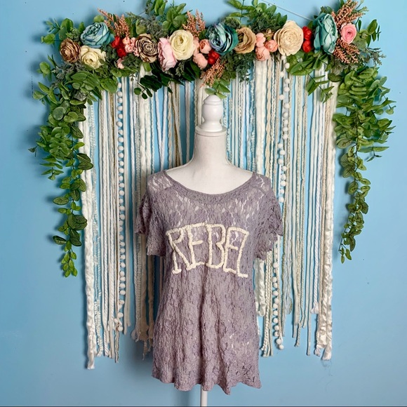 Free People Rebel In Lace Tee Medium - Picture 1 of 8